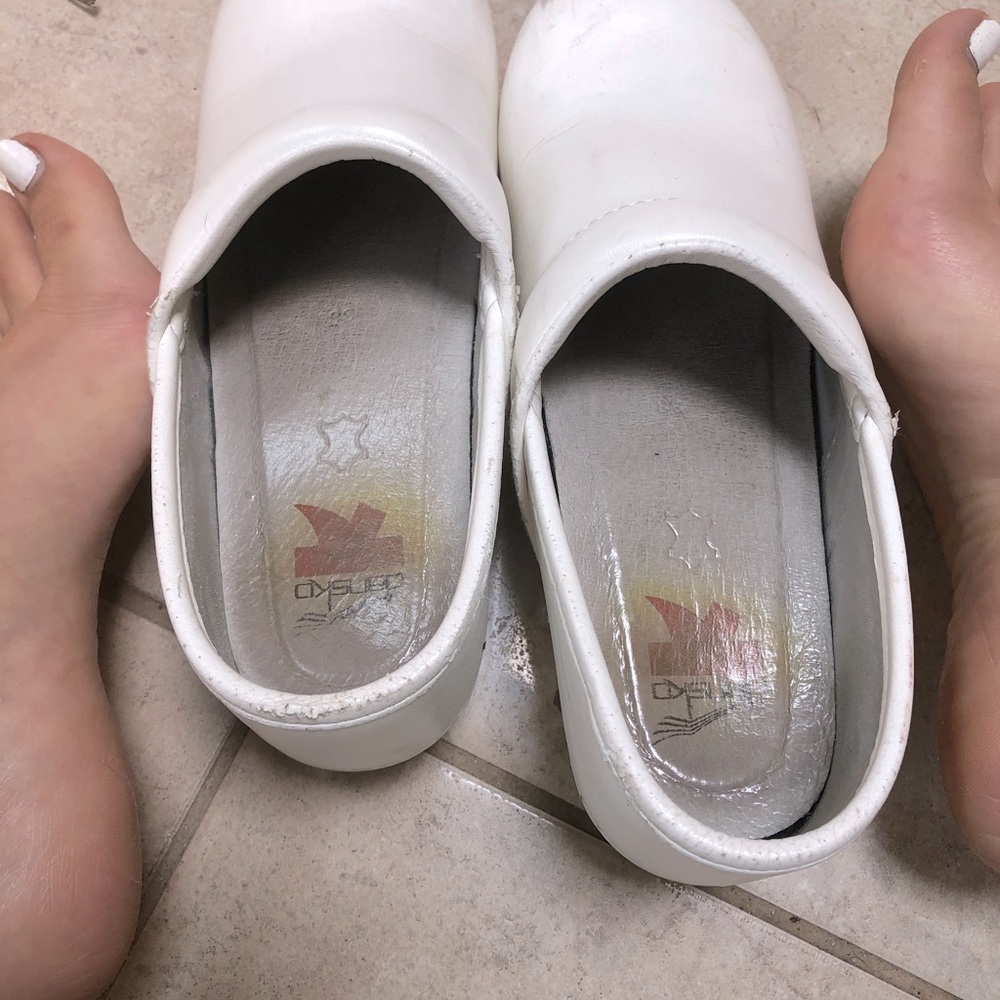 Well worn nursing shoes
